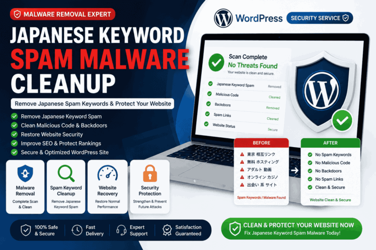 Japanese Keyword Spam & WordPress Malware Cleanup