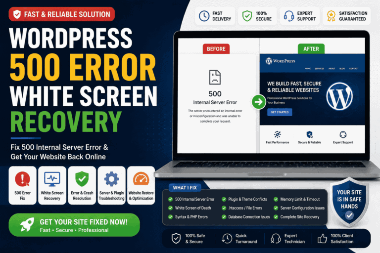 WordPress 500 Error & White Screen Recovery