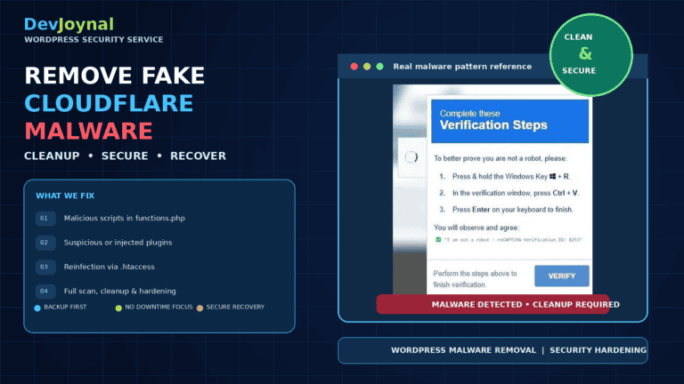 WordPress Malware Redirect Cleanup